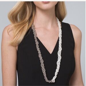WHBM TWISTED GLASS PEARL NECKLACE